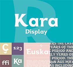 适合制作标志的英文字体：Kara Display